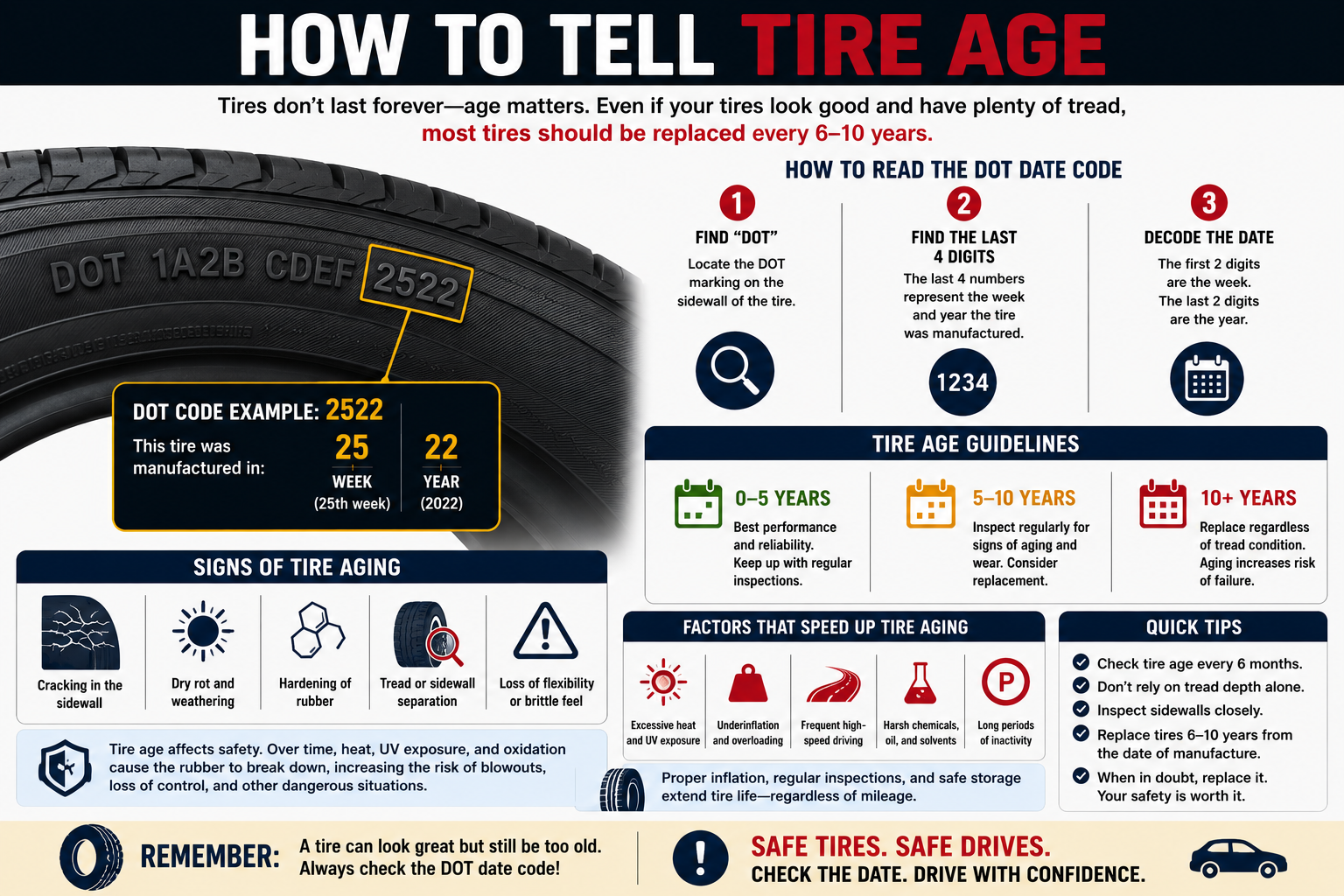 how to tell tire age infographic