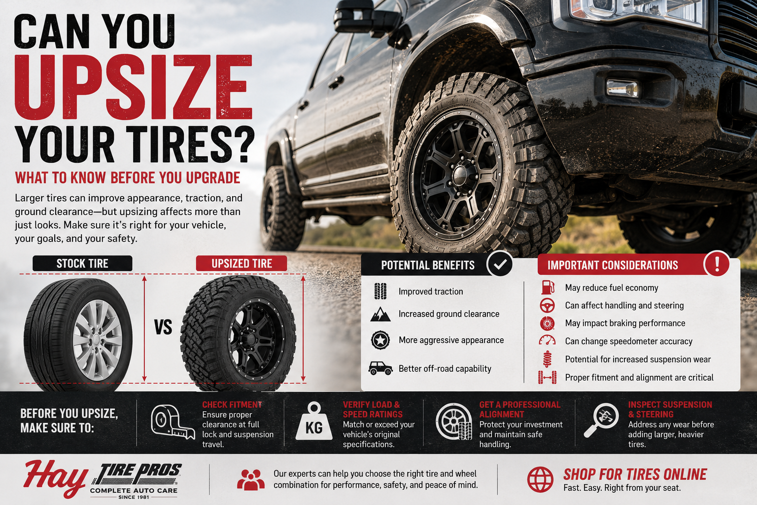 upsized tires infographic