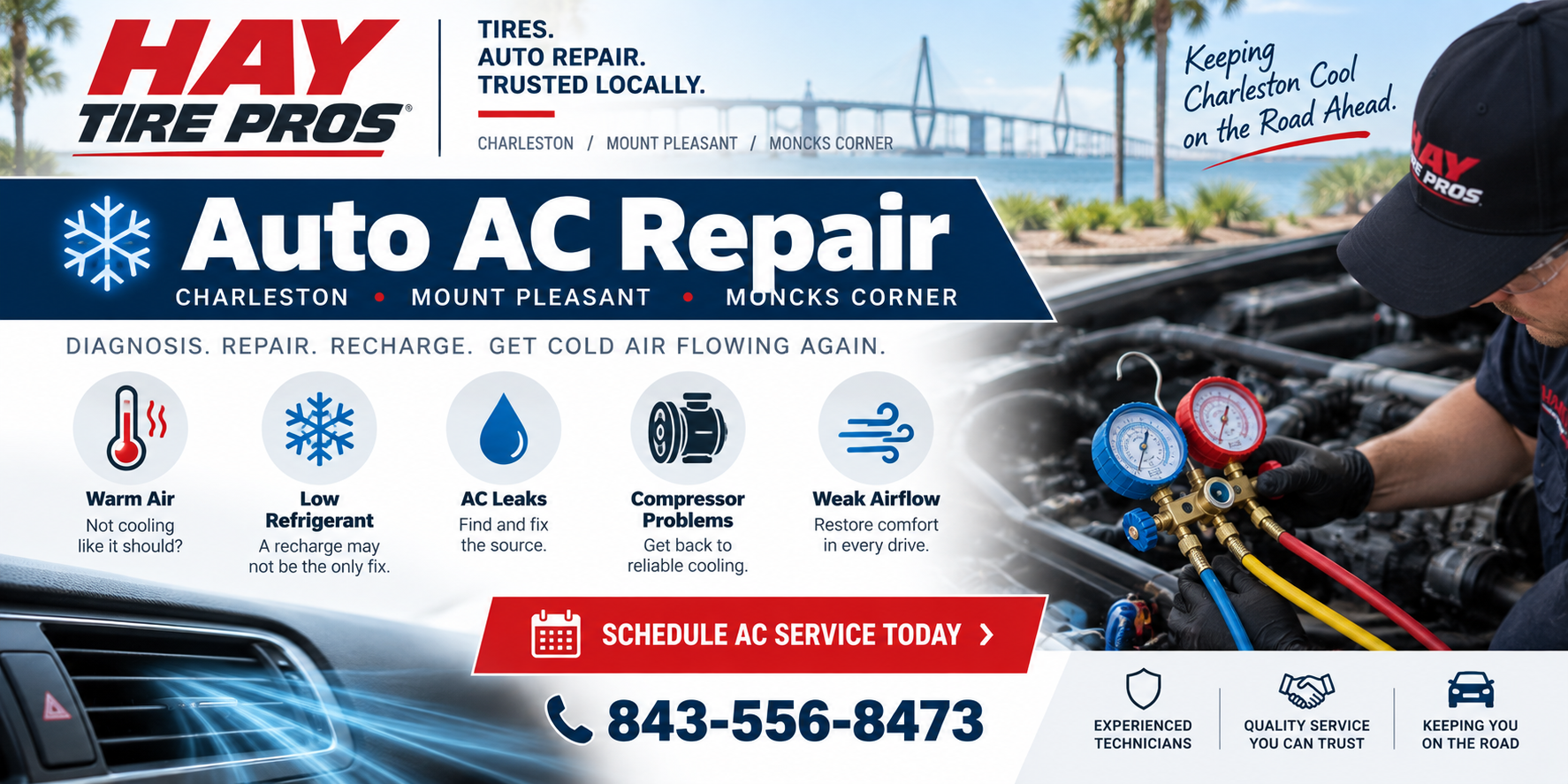 Auto AC Repair Charleston, Mount Pleasant & Moncks Corner | Hay Tire